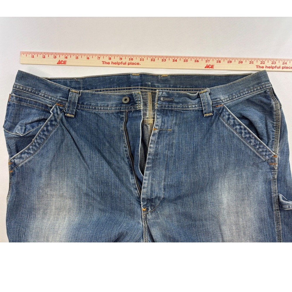 Ralph Lauren Polo Co Jeans Mens 42x32 Blue Wyatt Carpenter Loose Baggy Faded Y2K - Picture 6 of 14